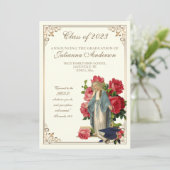 Faire-part de remise de diplôme élégant et religie (Debout devant)