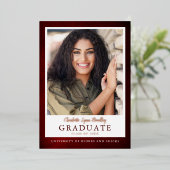 Faire-part de remise de diplôme élégant moderne av (Debout devant)