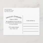 Faire-part de remise de diplôme en dentelle blanch (Dos)