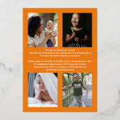 Faire-part de remise de diplôme en feuille métalli (Verso)