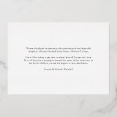 Faire-part de remise de diplôme en or noir et phot (Verso)