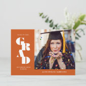 Faire-part de remise de diplôme en photo unique sé (Debout devant)