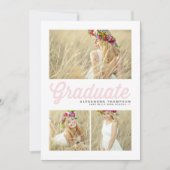 Faire-part de remise de diplôme en trois photos av (Devant)