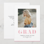 Faire-part de remise de diplôme en typographie gra (Devant / Derrière)