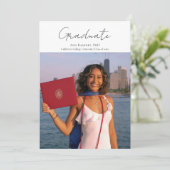Faire-part de remise de diplôme et invitation à la (Debout devant)