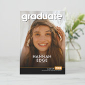 Faire-part de remise de diplôme et invitation à la (Debout devant)