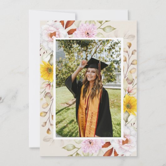 Faire-part de remise de diplôme Floraison printani (Dos)