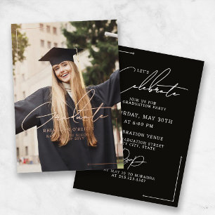 Faire-part de remise de diplôme minimaliste et élé