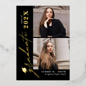 Faire-part de remise de diplôme Modern Script 6 Ph (Recto)