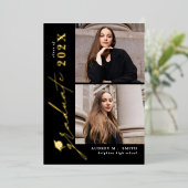 Faire-part de remise de diplôme Modern Script 6 Ph (Debout devant)