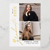 Faire-part de remise de diplôme Modern Script 6 Ph (Recto)