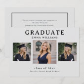 Faire-part de remise de diplôme moderne (Devant / Derrière)