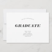 Faire-part de remise de diplôme moderne 2023  Jour (Dos)