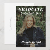 Faire-part de remise de diplôme moderne 2023  Jour (Devant / Derrière)