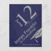 Faire-part de remise de diplôme moderne - Argent e (Devant)