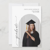 Faire-part de remise de diplôme moderne Blush | An (Devant)