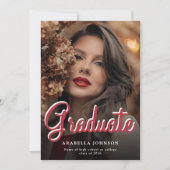 Faire-part de remise de diplôme moderne double fac (Devant)