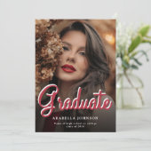 Faire-part de remise de diplôme moderne double fac (Debout devant)