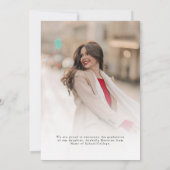 Faire-part de remise de diplôme moderne double fac (Dos)