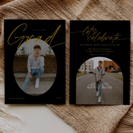 Faire-part de remise de diplôme moderne écriture o