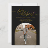 Faire-part de remise de diplôme moderne écriture o (Dos)