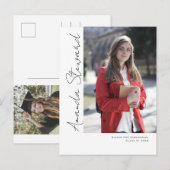 Faire-part de remise de diplôme moderne et chic ma (Devant / Derrière)