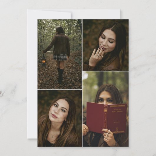 Faire-part de remise de diplôme Moderne & Gras (Dos)