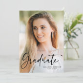 Faire-part de remise de diplôme photo écriture (Debout devant)