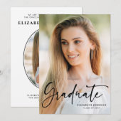 Faire-part de remise de diplôme photo écriture (Devant / Derrière)