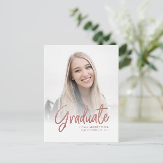 Faire-part de remise de diplôme Photo Écriture Élé (Debout devant)