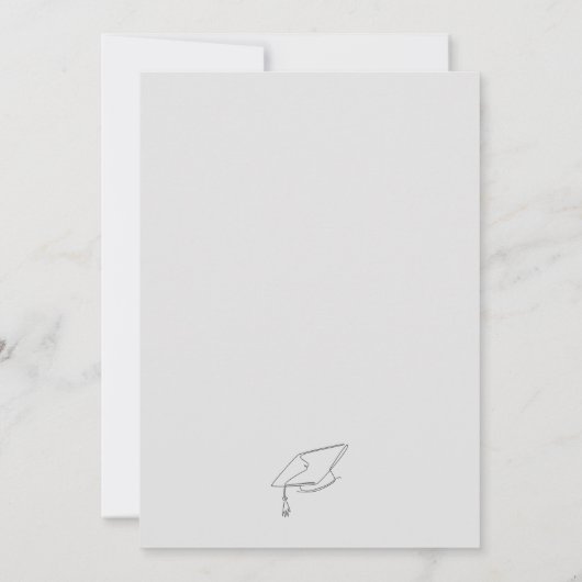 Faire-part de remise de diplôme photo moderne (Dos)