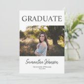 Faire-part de remise de diplôme photo moderne (Debout devant)