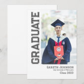 Faire-part de remise de diplôme photo moderne simp (Devant / Derrière)