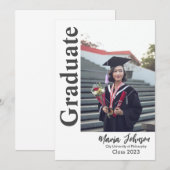 Faire-part de remise de diplôme photo moderne simp (Devant / Derrière)