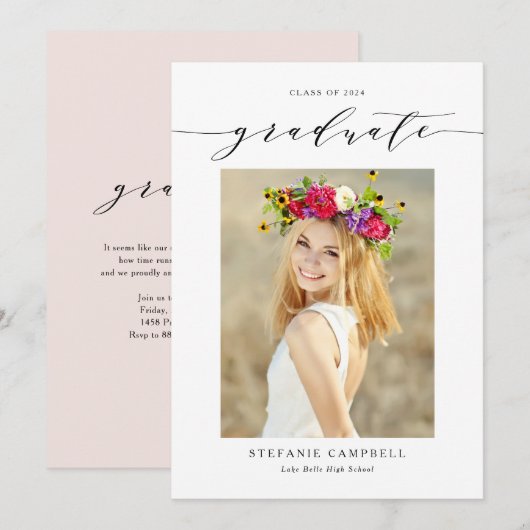 Faire-part de remise de diplôme photo Script Fanta (Devant / Derrière)