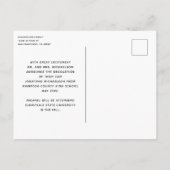 Faire-part de remise de diplôme photo Script Moder (Dos)