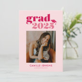 Faire-part de remise de diplôme photo simple moder (Debout devant)