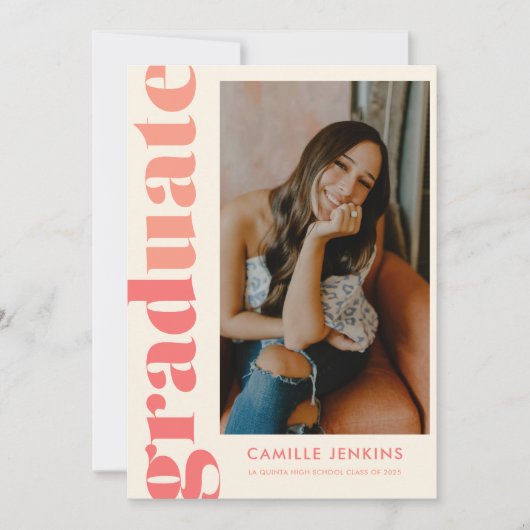 Faire-part de remise de diplôme photo simple moder (Devant)