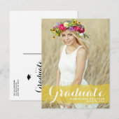 Faire-part de remise de diplôme photo superposé aq (Devant / Derrière)