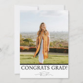 Faire-part de remise de diplôme photo Typographie  (Devant)