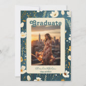 Faire-part de remise de diplôme rétro bohème (Devant)