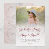 Faire-part de remise de diplôme rose géométrique m (Devant / Derrière)