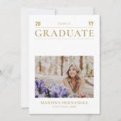 Faire-part de remise de diplôme simple or (Devant)