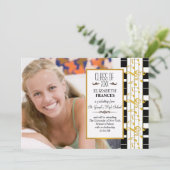 Faire-part de remise de diplôme sur une note joyeu (Debout devant)