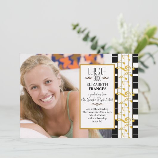 Faire-part de remise de diplôme sur une note joyeu (Debout devant)