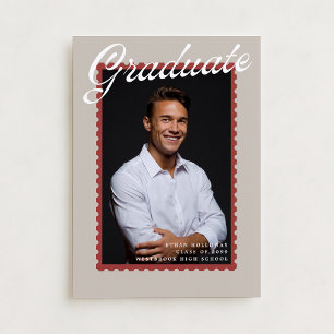 Faire-part de remise de diplôme timbre-poste neutr