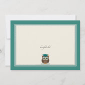 Faire-part de remise de diplômes au hibou sur tabl (Dos)
