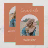 Faire-part de remise de diplômes avec arche en ter (Devant / Derrière)