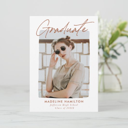 Faire-part de Remise de Diplômes avec Photo et Écr (Debout devant)