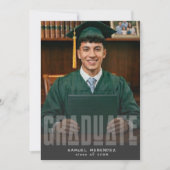 Faire-part de remise de diplômes avec photo et typ (Devant)